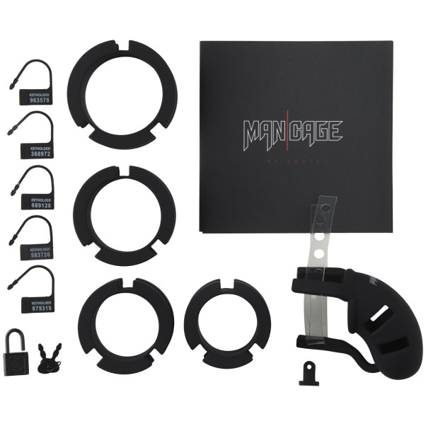 Mancage 18 Cage de Chasteté avec Séparateur de Testicules Le paquet contient 80