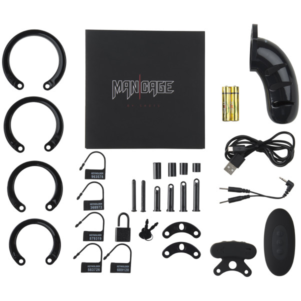 Mancage 22 Cage de Chasteté Électro avec Séparateur de Testicules Le paquet contient 80