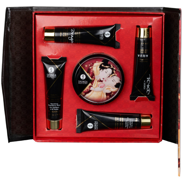 Shunga Geisha's Secrets Collection Ensemble Massage Intime Vin Pétillant Fraise Image du produit 1