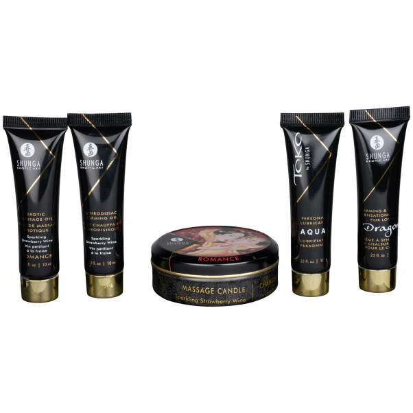 Shunga Geisha's Secrets Collection Ensemble Massage Intime Vin Pétillant Fraise Image du produit 2