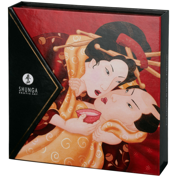 Shunga Geisha's Secrets Collection Ensemble Massage Intime Vin Pétillant Fraise Image de l'emballage 90