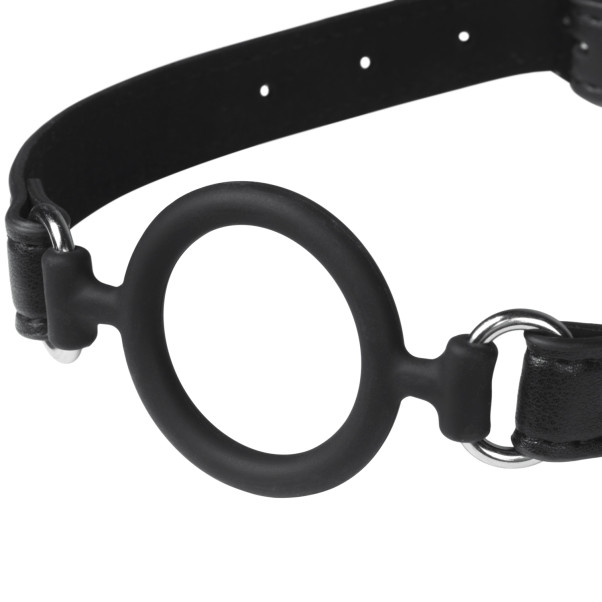 obaie Bâillon avec Anneau en Silicone et Faux Cuir Image du produit 3