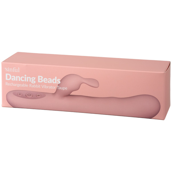 Sinful Dancing Beads Vibromasseur Rabbit Rechargeable Taupe Image de l'emballage 90