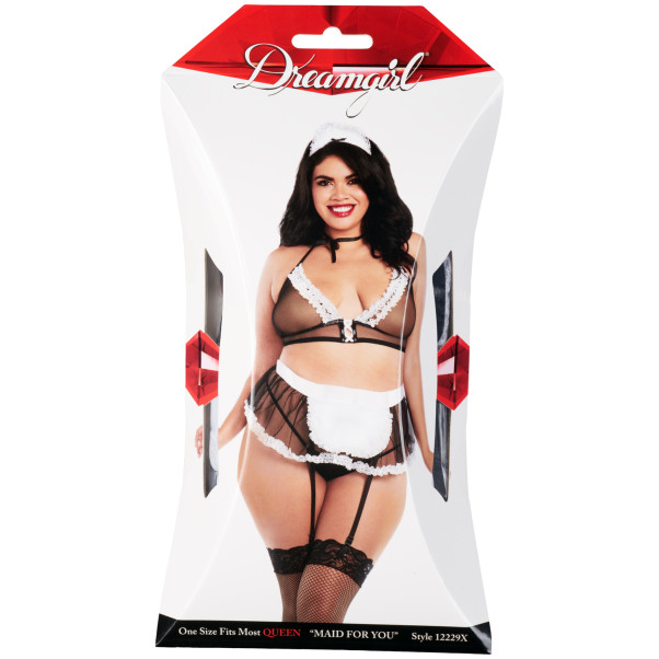 Dreamgirl Maid For You Costume Soubrette Résille Grande Taille Image de l'emballage 90