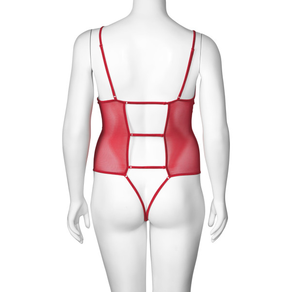 NORTIE Vilja Body en Dentelle Rouge à Entrejambe Ouvert Grande Taille Image du produit 7