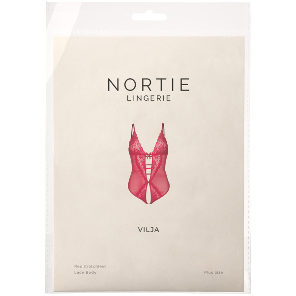NORTIE Vilja Body en Dentelle Rouge à Entrejambe Ouvert Grande Taille Image de l'emballage 90