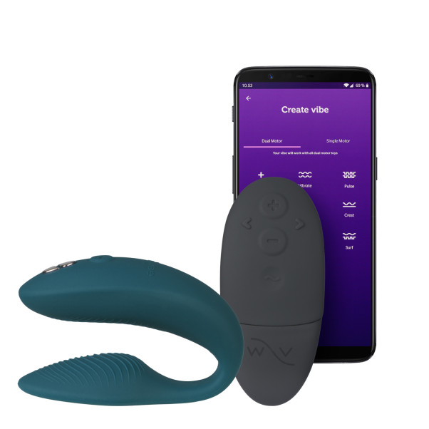 We-Vibe Sync 2 Vibromasseur pour Couples Connecté et Télécommandé Image du produit avec l'application 2