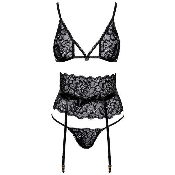 kissable Ensemble de Lingerie Soutien-Gorge et Porte-Jarretelles Noir Image du produit 3