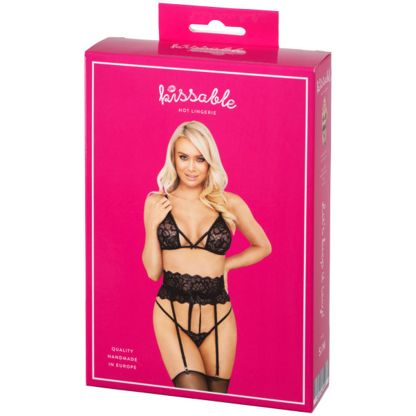 kissable Ensemble de Lingerie Soutien-Gorge et Porte-Jarretelles Noir Image de l'emballage 90