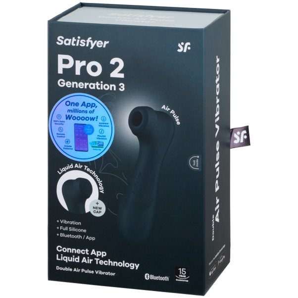 Satisfyer Pro 2 Generation 3 Liquid Air Stimulateur Clitoridien Connecté à une Application Noir Image de l'emballage 90