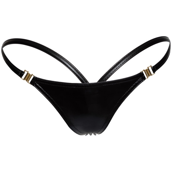 Noir Handmade Powerwetlook String avec Boucles Dorées Image du produit 4