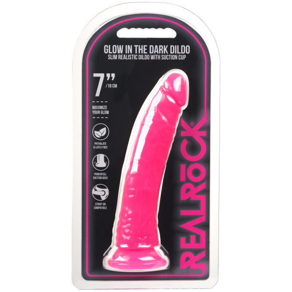 Realrock Glow in the Dark Slim Gode avec Ventouse 18 cm Image de l'emballage 90