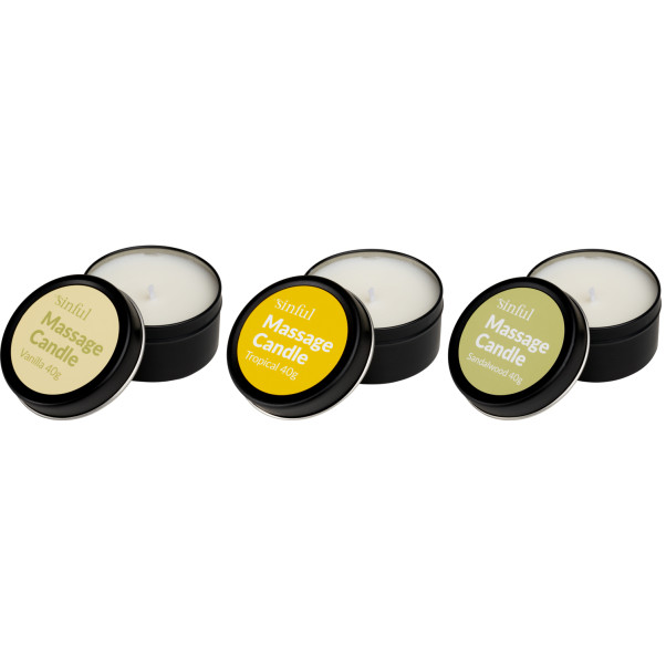 Sinful Set Bougies de Massage 3 x 40 g Image du produit 1