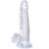 King Cock Gode Transparent avec Testicules 18 cm  1
