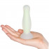 baseks Glow in the Dark Gode Anal Jaune Medium Image du produit avec des mains 50