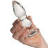 Sinful Groove Plug Anal en Verre Large Image du produit avec des mains 50