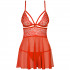 Obsessive Ensemble Babydoll en Maille Rouge Image du produit 3