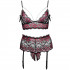 Cottelli Curves Ensemble Lingerie Peek-a-Boo Sans Entrejambe en Dentelle Rouge Grande Taille Image du produit 3