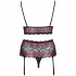 Cottelli Curves Ensemble Lingerie Peek-a-Boo Sans Entrejambe en Dentelle Rouge Grande Taille Image du produit 4
