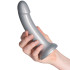 baseks Sparkling Silver Gode en Silicone 18 cm Image du produit avec des mains 50
