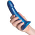 baseks Metallic Blue Gode en Silicone 18 cm Image du produit avec des mains 50