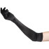 baseks Gants Longs en Satin Noir Image du produit avec des mains 50