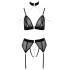 Abierta Fina Mesh Peekaboo Ensemble de Lingerie Image du produit 3