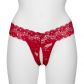 Nortie Malin String Ouvert Rouge avec Perles Orgasmiques  4