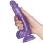baseks Gode Violet à Paillettes avec Testicules 21,5 cm Image du produit avec des mains 50