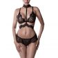 Grey Velvet Sexy Neckholder Ensemble en Dentelle Image du produit 1