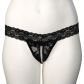 Nortie Malin String Ouvert Noir avec Perles Orgasmiques Grande Taille Image du produit 6