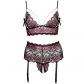 Cottelli Curves Ensemble Lingerie Peek-a-Boo Sans Entrejambe en Dentelle Rouge Grande Taille Image du produit 3