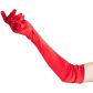 baseks Gants Longs en Satin Rouge Image du produit avec des mains 50