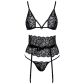 kissable Ensemble de Lingerie Soutien-Gorge et Porte-Jarretelles Noir Image du produit 3