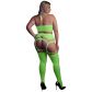 Ouch! Glow in The Dark Neon Crop Top et Bas Vert Fluo Grande Taille Image du produit 2